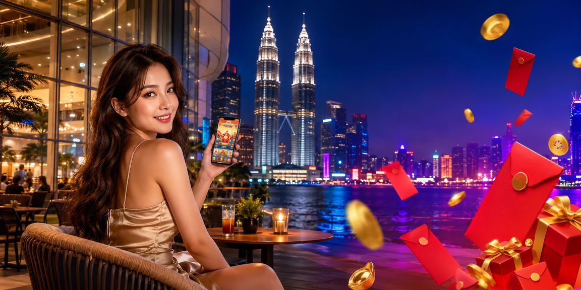 Sampul merah bonus jackpot gaya Malaysia di Kuala Lumpur dengan suasana perayaan kasino